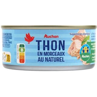 Auchan Thon en morceaux au naturel, 112g