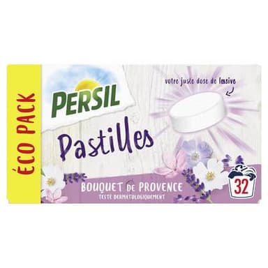 Persil Lessive tablette à la fleur de coton pour peaux sensibles, 32 tablettes