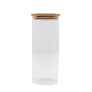 Point virgule Bocal en verre avec couvercle en bambou, 1,9L