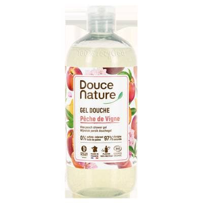 Douce Nature Gel Douche Pêche de Vigne Cosmébio, 500ml