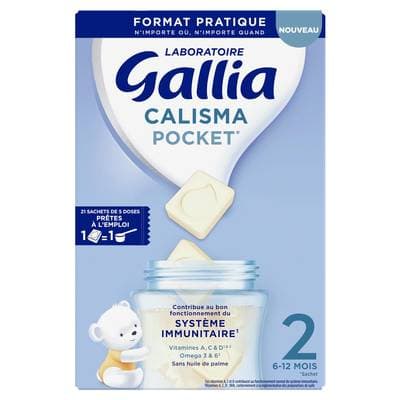 Laboratoire Gallia Lait Bébé en Poudre Calisma Pocket 2ème âge, 6-12 mois, 504g