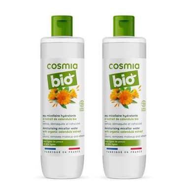 COSMIA BIO Eau micellaire hydratante au calendula bio, Lot de 2x250ml