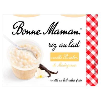 Bonne Maman Riz au lait à la vanille naturelle, 4x100g
