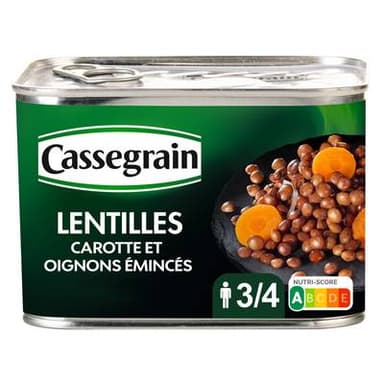 Cassegrain Lentilles préparées tendres et fondantes, 460g