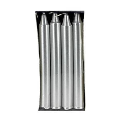 Ambiances Devineau Boîte de 8 bougies droites argent