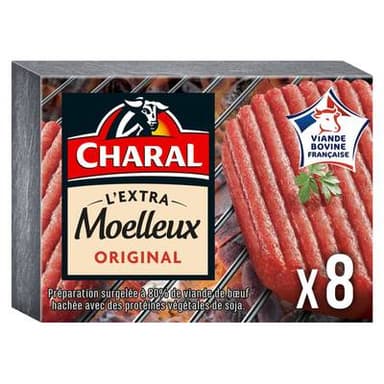 Charal Extra moelleux de boeuf haché 15%mg, 8x100g