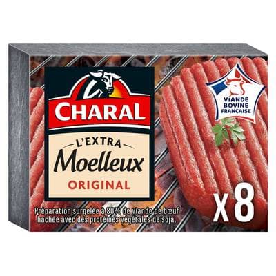 Charal Extra moelleux de boeuf haché 15%mg, 8x100g