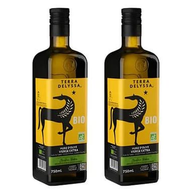 Terra Delyssa Huile d'Olive Vierge Extra Bio, Lot de 2x75cl