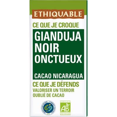 Ethiquable - Commerce Equitable - Chocolat noir Gianduja onctueux 42% Cacao Bio du Nicaragua