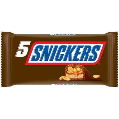 Snickers 5 Barres chocolat cacahuètes, 250g
