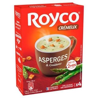 Royco Soupe Crème d'asperge et croûtons - 4 sachets instantanée, 60g