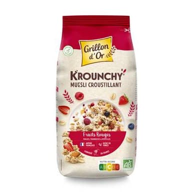Grillon Or Muesli Krounchy Fruits Rouges BIO, 500g