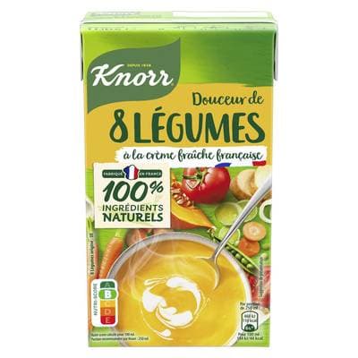 Knorr & La Potagère Soupe Douceur de 8 Légumes à la Crème Fraîche, 1L