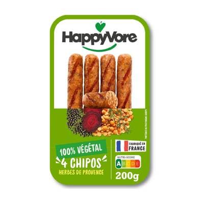 HappyVore Saucisses Végétales aux Herbes de Provence, 4x50g