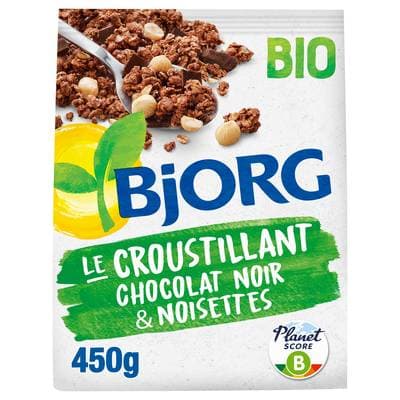 Bjorg Croustillant Chocolat Noir et Noisettes Bio, 450g