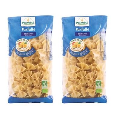 Priméal Farfalles blanches bio, Lot de 2x500g