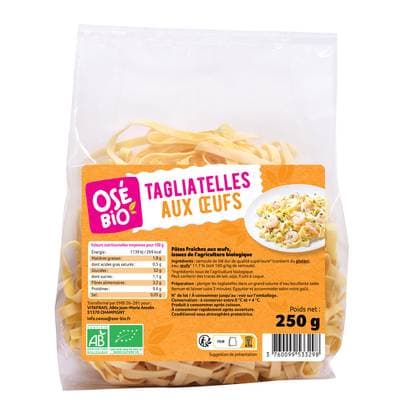Osé Bio Tagliatelles Fraîches aux Oeufs, Bio, 250g