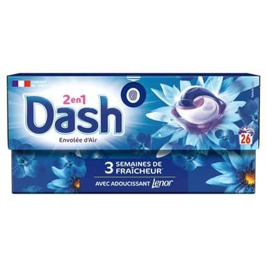 Dash Lessive capsules 2en1 Envolée d'Air, 26 capsules
