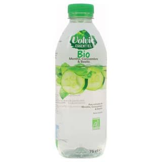 Volvic Eau aromatisée concombre menthe basilic bio, 75cl