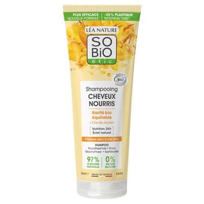 SO'BIO ETIC Shampooing cheveux nourris, Karité bio & Cire de jojoba, 250ml