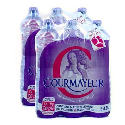 Courmayeur Eau minérale naturelle, Lot de 2 - 6X1,5L