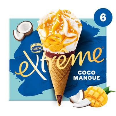 Extrême Cônes Coco Mangue, 6 cônes - 414g