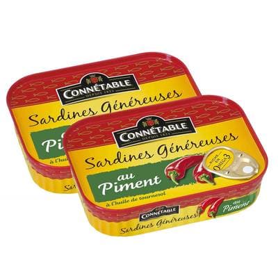 Connetable Sardines généreuses au piment, Lot de 2x140g
