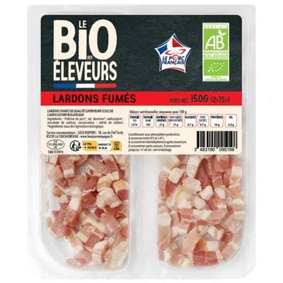 Le Bio des éleveurs Lardons fumés bio, 2x75g