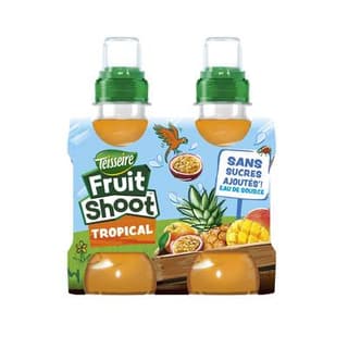Fruit Shoot Boisson au jus de fruits tropical sans sucres, 4x20cl