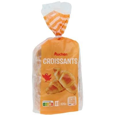 Auchan Croissants Sachets Individuels, 8 Croissants - 320g