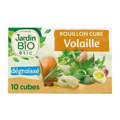 Jardin Bio Etic Bouillon cube volaille dégraissé Bio, 10x10g