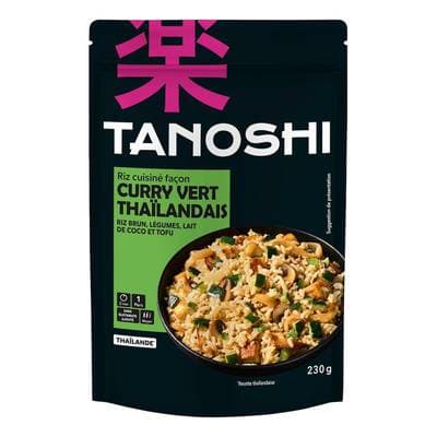 Tanoshi - Thaïlande Riz cuisiné façon curry vert thaïlandais en sachet micro-ondable, 230g
