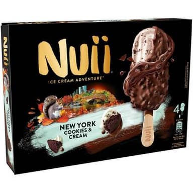 Nuii Bâtonnets glacés New York cookies, 4 Bâtonnets - 268g