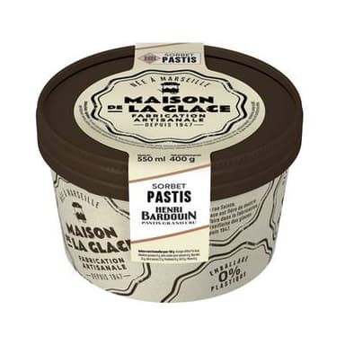 Maison de la Glace Sorbet Pastis Henri Bardouin, 400g