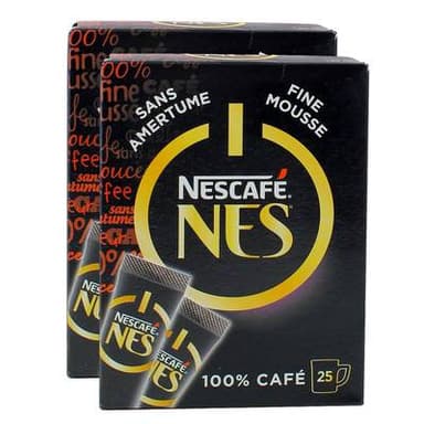 Nescafé Café Soluble Nes en Sticks 100% café, Lot de 2x25 Sticks
