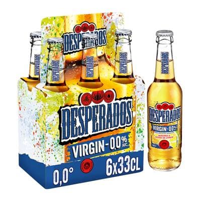 Desperados Virgin Bière sans alcool aromatisée agrumes - citron, 6x33cl