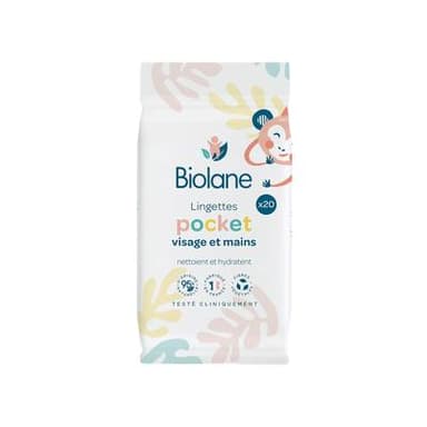 Biolane Lingettes visage et mains, 20 pièces