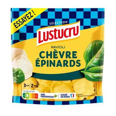 Lustucru Ravioli au chèvre et épinards, 2 parts - 250g