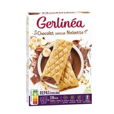 Gerlinéa Barres Fourrées Chocolat Noisettes, 8 barres