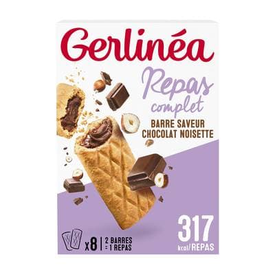 Gerlinéa Barres Fourrées Chocolat Noisettes, 8 barres