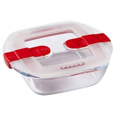 3426470279598 - Pyrex Cook & Heat - Plat en verre carré avec couvercle spécial micro-ondes
