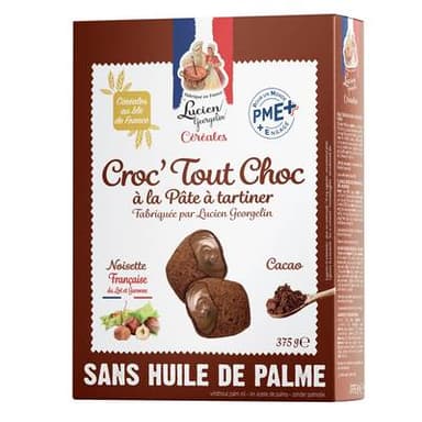 Lucien Georgelin  Céréales Croquante Fourrée Chocolat, 375g