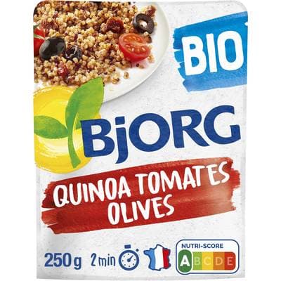 Bjorg Veggie Quinoa Tomates Olives Plat Cuisiné Bio en sachet micro-ondable, 250g