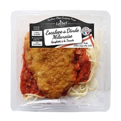 Achat Lechef Escalope de Dinde Milanaise & Spaghetti à la Tomate, 300g ...