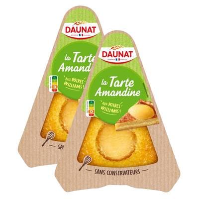 DAUNAT Tarte amandine aux poires, Lot de 2x100g