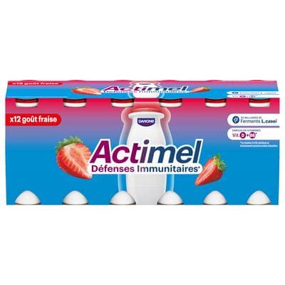 Actimel Yaourt à boire fraise, 12x100g