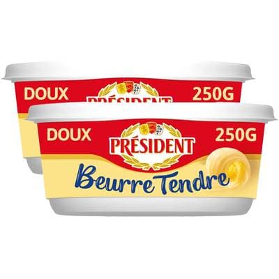 Président Beurrier tendre doux, Lot de 2x250g
