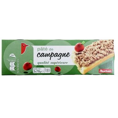 Auchan Pâté de Campagne, 3x78g