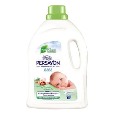 Persavon Lessive liquide Bébé Hypoallergénique Amande Bio, 1,5L