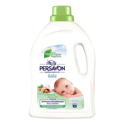Persavon Lessive liquide Bébé Hypoallergénique Amande Bio, 1,5L